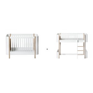 Mini+ Basic zum halbhohen Hochbett, weiß/Eiche