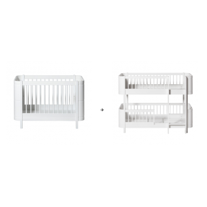  Umbauset - Mini+ Babybett inkl. Umbauset zum halbhohen Etagenbett, weiß