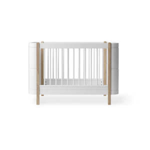 Wood Mini+ Babybett, weiß/eiche