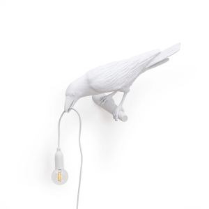 Bird Lamp - white, looking left