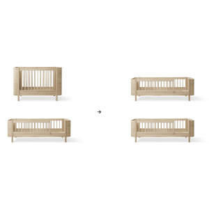 Umbauset Mini+ Geschwisterset zu 2 Juniorbetten, eiche