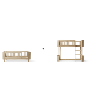 Umbauset - Mini+ Juniorbett zum halbhohen Hochbett, eiche