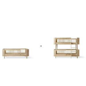 Umbauser - Mini+ Juniorbett zum halbhohen Etagenbett, eiche