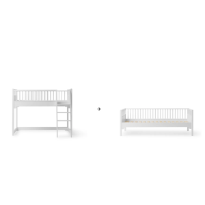 Umbauset - Classic Junior halbhohes Hochbett  zum Junior Bettsofa