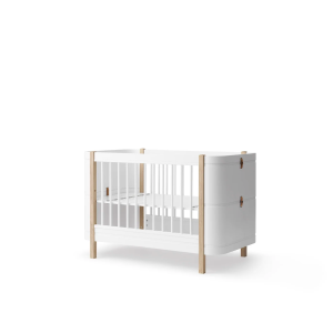 Wood Mini+ Babybett inkl. Umbauset zum Juniorbett, weiss/eiche