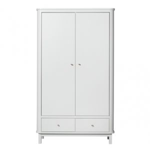 Wood Kleiderschrank 2-türig, weiß