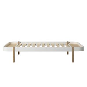 Wood Lounger Bett 120, weiss/eiche