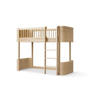 Wood Mini+ halbhohes Hochbett, eiche