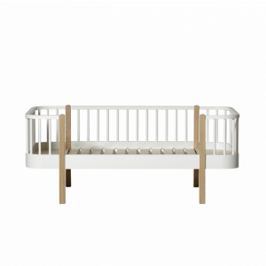 Wood Junior Bettsofa weiß/Eiche 