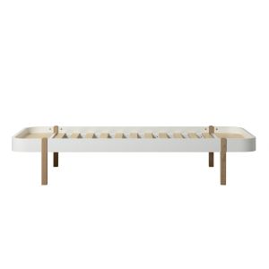 Wood Lounger Bett weiss/Eiche